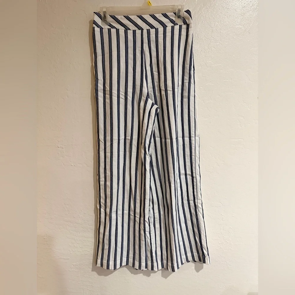 Free People White Tuxedo Stripe High Waist Wide Leg Palazzo Pants Size XS
